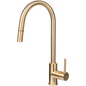 MERCER AURORA LISBON GOOSENECK PULLOUT MIXER IN 5 COLOURS-STAINLESS STEEL ,  BLACK ,GUN METAL ,COPPER ,BRASS