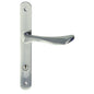 MILES NELSON DOOR HANDLES MILANO RANGE SATIN NICKEL FINISH ANZIO ROUND STYLE LONG PLATE SET SUPPLIED WITH 716SS MORTICE LOCK AND KEY / TURN HANG SELL