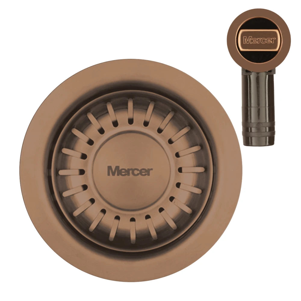 MERCER AURORA WASTE RECTANGLE AND ROUND WITH OVERFLOW  IN 4 COLOURS - GUN METAL, BLACK,COPPER, BRASS.
