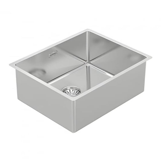 BURNS & FERALL BDM540 Single Bowl 500x400x210mm Designer R15 Waste & Overflow 1.2mm Stainless Steel
