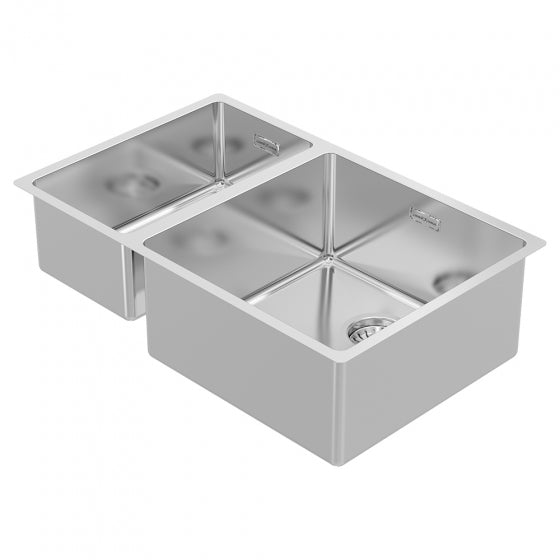 BURNS & FERALL BDM670 Left & Right Double Fabricated Bowl 400mm/200mm 1.2mm Stainless Steel