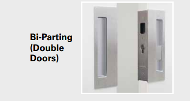 Cavity Slider for Doors CaviLock CL400 BI-Parting Set Passage with Magnet 46-52mm - Available in 6 Colours :  Bright Chrome ,Satin Chrome, Oil Rubbed Bronze ,Satin Nickel, Matte Black & Custom Finish