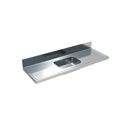 MERCER CLASSICLINE STAINLESS STEEL 500 SERIES C3-500 CABINET MOUNT BENCH 90MM WITH OVERFLOW 304