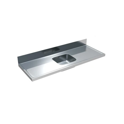 MERCER CLASSICLINE SINK BENCH STAINLESS STEEL 600 SERIES C4-600 1675X600  CABINET MOUNT 90MM WASTE WITH OVERFLOW 304