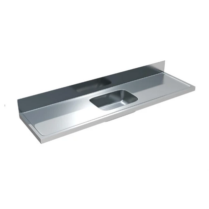 MERCER CLASSICLINE SINK BENCH STAINLESS STEEL 500 SERIES C5-500 1825X510  CABINET MOUNT 90MM WASTE WITH OVERFLOW 304