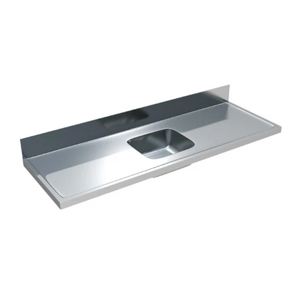 MERCER CLASSICLINE STAINLESS STEEL 600 SERIES C5-600 825X600 CABINET MOUNT BENCH 304 90MM WASTE WITH OVERFLOW
