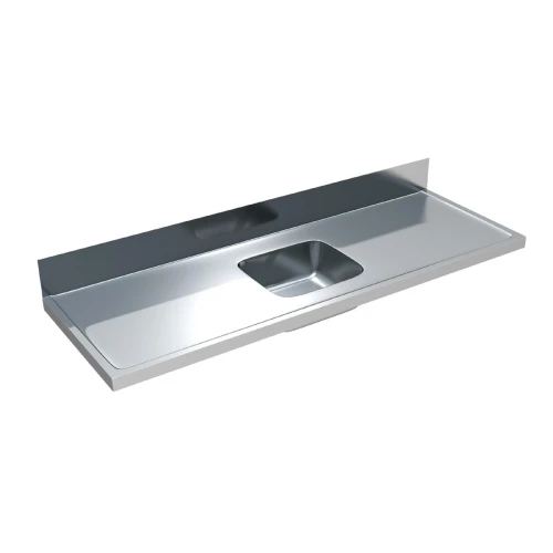 MERCER C5-600 CLASSICLINE SINK BENCH 90MM WASTE PRESSED DRAINER LEFT/RIGHT WITH OVERFLOW 304