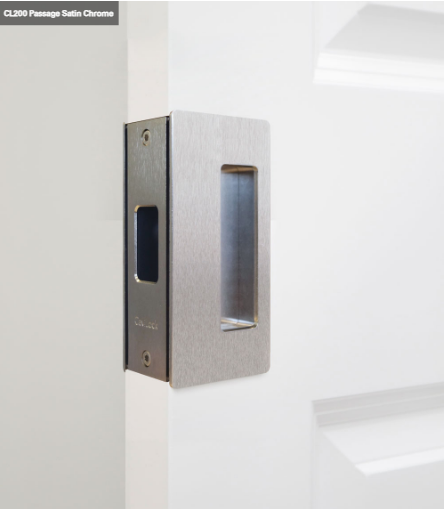 Cavity Slider for Doors CaviLock CL205 Passage 34-40mm - Available in 6 Colours :  Bright Chrome ,Satin Chrome, Oil Rubbed Bronze ,Satin Nickel, Matte Black & Custom Finish