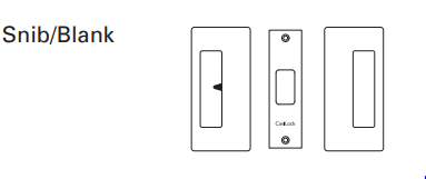 Cavity Slider for Doors CaviLock CL205 Privacy Snib Blank 33-40mm - Available in 6 Colours :  Bright Chrome ,Custom Finish ,Matte Black ,Oil Rubbed Bronze ,Satin Chrome ,Satin Nickel