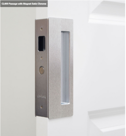 Cavity Slider for Doors CaviLock CL400 Passage with Magnet 34-40mm - Available in 5 Colours :  Bright Chrome ,Satin Chrome, Oil Rubbed Bronze ,Satin Nickel, Matte Black