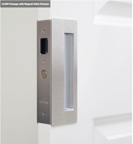 Cavity Slider for Doors CaviLock CL400 Passage 52-58mm - Available in 5 Colours :  Bright Chrome ,Satin Chrome, Oil Rubbed Bronze ,Satin Nickel, Matte Black