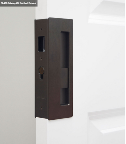 Cavity Slider for Doors CaviLock CL400 Privacy Left Handle Snib Right Handle Blank 52-58mm- Available in 6 Colours :  Bright Chrome ,Satin Chrome, Oil Rubbed Bronze ,Satin Nickel, Matte Black ,Custom Finish