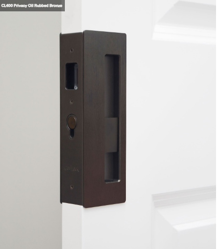 Cavity Slider for Doors CaviLock CL400 Privacy Left Handle Snib Right Handle Blank 52-58mm- Available in 6 Colours :  Bright Chrome ,Satin Chrome, Oil Rubbed Bronze ,Satin Nickel, Matte Black ,Custom Finish