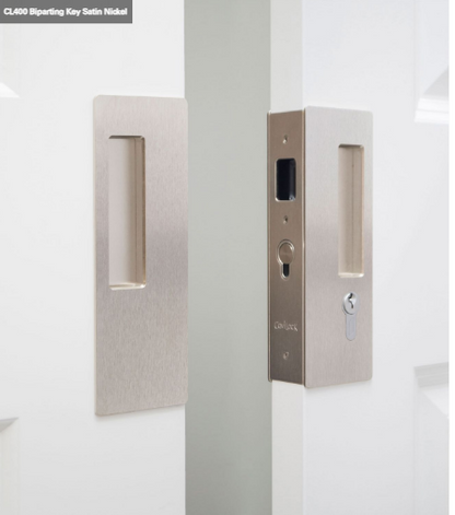 Cavity Slider for Doors CaviLock CL400 Key Locking Both Sides 40-46mm - Available in 6 Colours :  Bright Chrome ,Satin Chrome, Oil Rubbed Bronze ,Satin Nickel, Matte Black ,Custom Finish
