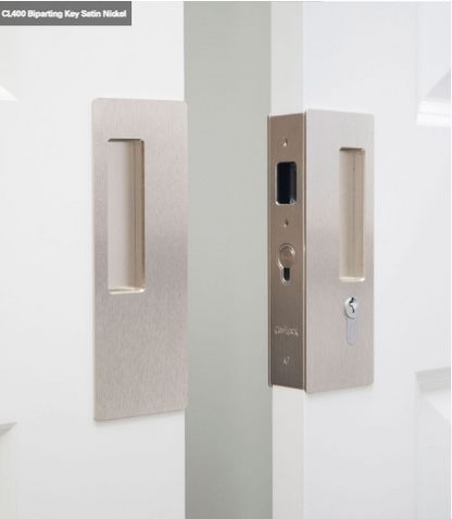 Cavity Slider for Doors CaviLock CL400 BI-Parting Set Passage 40-46mm - Available in 6 Colours :  Bright Chrome ,Satin Chrome, Oil Rubbed Bronze ,Satin Nickel, Matte Black & Custom Finish