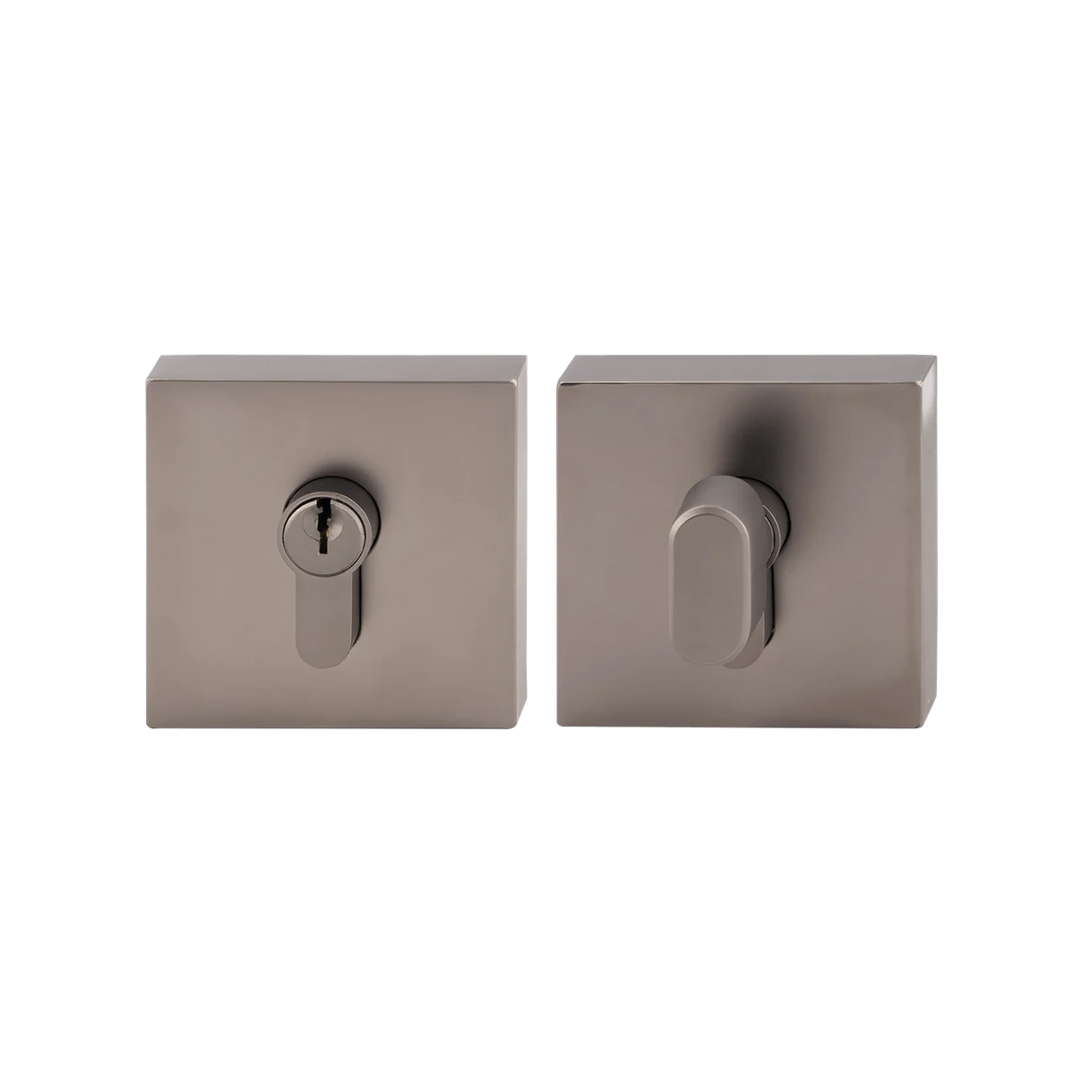MILES NELSON ENTRANCE DOOR S RANGE ROUND,GRAPHITE AND SQUARE SINGLE CYLINDER DEADBOLT-SATIN CHROME AND BLACK