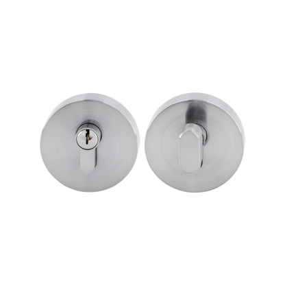 MILES NELSON ENTRANCE DOOR S RANGE ROUND,GRAPHITE AND SQUARE SINGLE CYLINDER DEADBOLT-SATIN CHROME AND BLACK