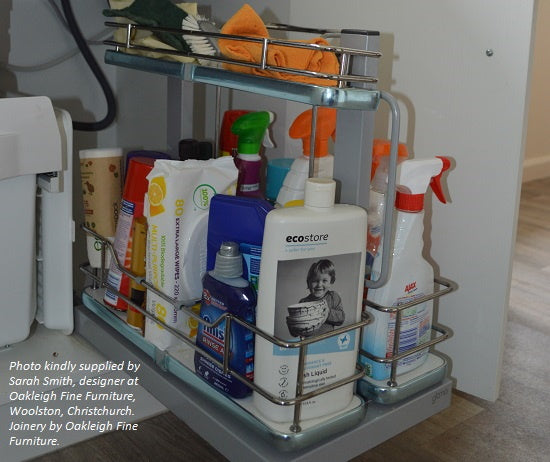 Tanova Giamo  Soft Close Pull Out  Laundry Storage Bin  Detergent Storage  Solid Base