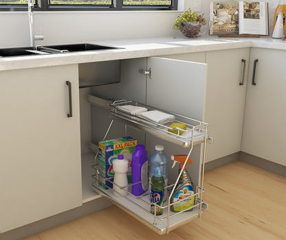 Tanova Giamo  Soft Close Pull Out  Laundry Storage Bin  Detergent Storage  Solid Base
