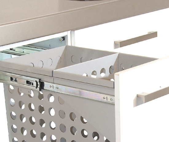 Tanova Designer Series Pull Out Soft Close  Laundry Basket  450mm Cabinet 1x65L Steel  Basket White