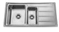 Atlas Range 0.9mm Stainless Steel 1.25 Bowl Kitchen Sink with Drainer Left / Right (XL Overflow)