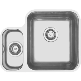 MERCER EC202 PALIO DOUBLE BOWL 1 & 3/4 SMALL BOWL TOP MOUNT RIGHT / LEFT HAND WITH AND WITHOUT OVERFLOW 304