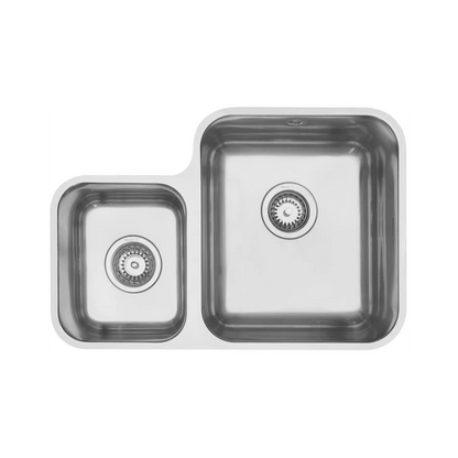 MERCER EC202-L-R  ROMANO DOUBLE BOWL 1 & 3/4 SMALL BOWL ON TOP MOUNT RIGHT / LEFT HAND WITH AND WITHOUT OVERFLOW 304