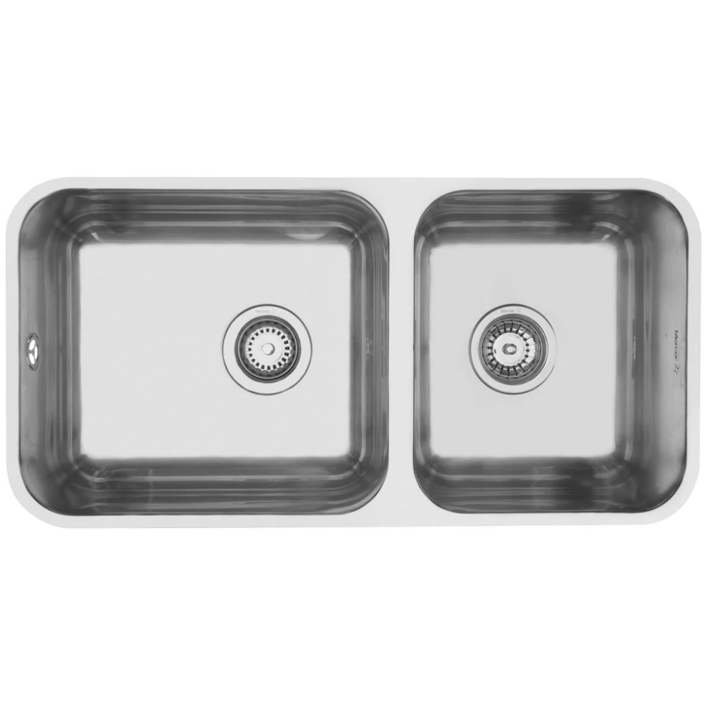 MERCER EC204 TAGLIO DOUBLE BOWL 1 & 3/4 REVERSIBLE TOP MOUNT WITH AND WITH OUT OVERFLOW 304