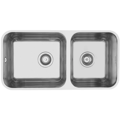 MERCER EC204 TAGLIO DOUBLE BOWL 1 & 3/4 REVERSIBLE TOP MOUNT WITH AND WITH OUT OVERFLOW 304