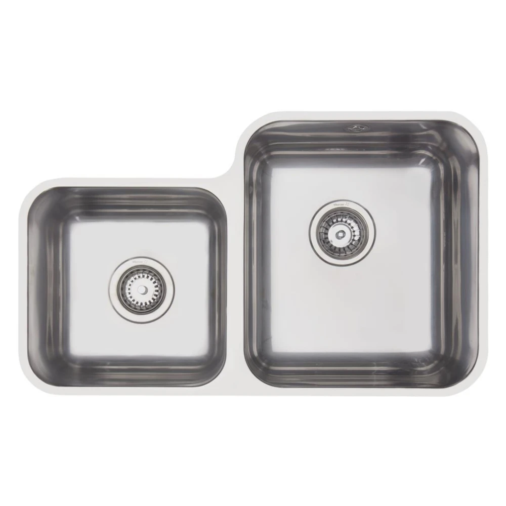 MERCER EC207 PRIMA DOUBLE BOWL 1 & 3/4 SMALL BOWL RIGHT/LEFT HAND TOP MOUNT