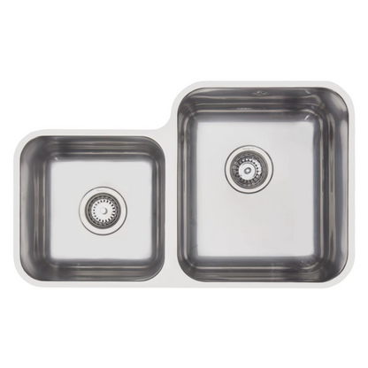 MERCER EC207 PRIMA DOUBLE BOWL 1 & 3/4 SMALL BOWL RIGHT/LEFT HAND TOP MOUNT