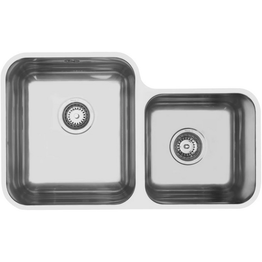 MERCER EC207 PRIMA DOUBLE BOWL 1 & 3/4 SMALL BOWL RIGHT/LEFT HAND TOP MOUNT