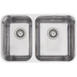 MERCER EC208 STRESSO DOUBLE BOWL 1 & 3/4 SMALL BOWL RIGHT/LEFT HAND TOP MOUNT WITH AND WITH OUT OVERFLOW 304