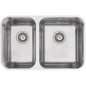 MERCER EC208L-R STRESSO DOUBLE BOWL 1 & 3/4 SMALL BOWL RIGHT/LEFT HAND TOP MOUNT WITH AND WITH OUT OVERFLOW 304