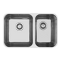 MERCER EC208L-R STRESSO DOUBLE BOWL 1 & 3/4 SMALL BOWL RIGHT/LEFT HAND TOP MOUNT WITH AND WITH OUT OVERFLOW 304