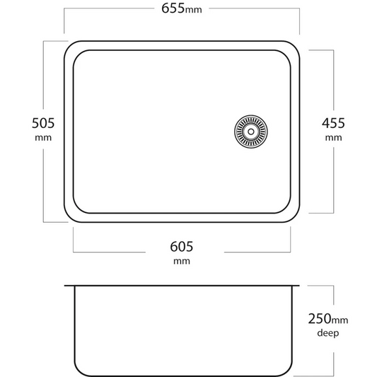 MERCER EL103 GRANDE LAUNDRY BOWL TOP MOUNT AND  UNDER MOUNT WITH & WITHOUT OVERFLOW 304 & 316