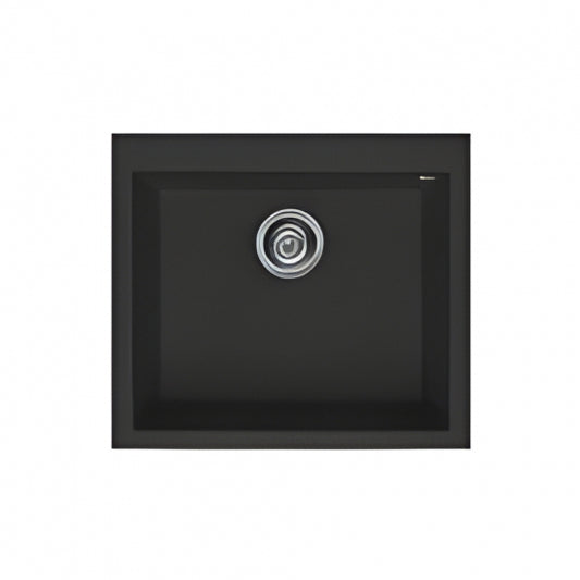BURNS & FERALL ELLECI QUADRA GRANITEK 540x440MM ELGQ105-40 UNDERMOUNT & TOP MOUNT FULL BLACK & WHITE