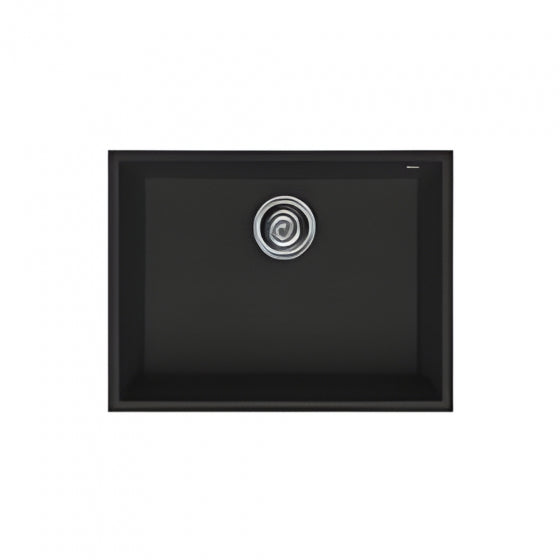 BURNS & FERALL ELLECI QUADRA GRANITEK 580 x 440MM ELGQ110-40 UNDERMOUNT & TOP MOUNT FULL BLACK & WHITE