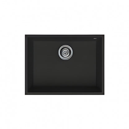 BURNS & FERALL ELLECI QUADRA GRANITEK 580 x 440MM ELGQ110-40 UNDERMOUNT & TOP MOUNT FULL BLACK & WHITE