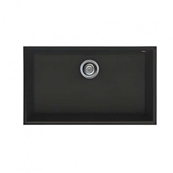 BURNS & FERALL ELLECI QUADRA GRANITEK SINGLE & DOUBLE UNDERMOUNT & TOP MOUNT FULL BLACK