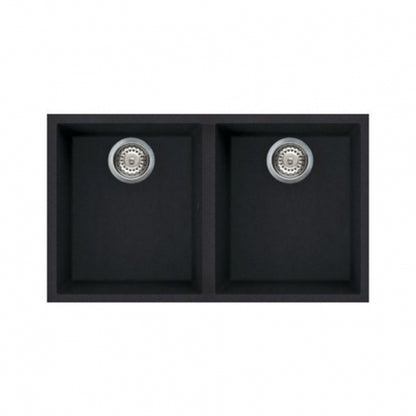 BURNS & FERALL ELLECI QUADRA GRANITEK SINGLE & DOUBLE UNDERMOUNT & TOP MOUNT FULL BLACK