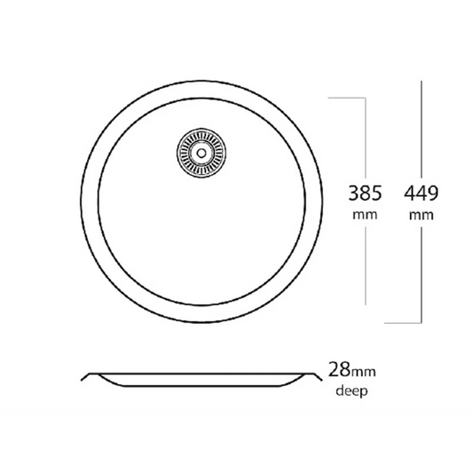 MERCER ER101 MILANO SINGLE BOWL TOP MOUNT AND UNDER MOUNT 90/40MM WITHOUT OVERFLOW