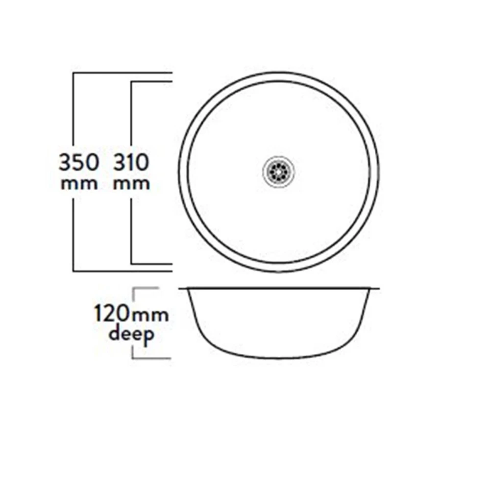 MERCER ER104 NOVE ROUND SINGLE BOWL TOP MOUNT AND  UNDER MOUNT WITH & WITHOUT OVERFLOW 304 & 316