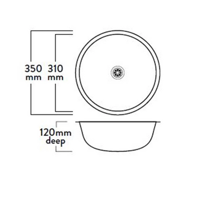 MERCER ER104 NOVE ROUND SINGLE BOWL TOP MOUNT AND  UNDER MOUNT WITH & WITHOUT OVERFLOW 304 & 316
