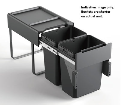 Tanova Easy Mount Basic Soft Close Pull Out Kitchen Bins -300mm 400mm and 450mm Cabinets Handle & Drawer Models