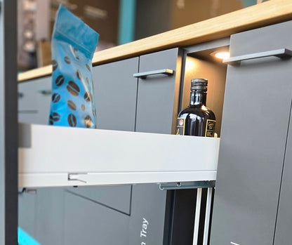 Tanova Vauth Sagel VS SUB Rack Under Bench Pull Out - Essentio Style - Cabinet 150mm,200mm and 300mm- 2 Baskets - White and Lava Grey