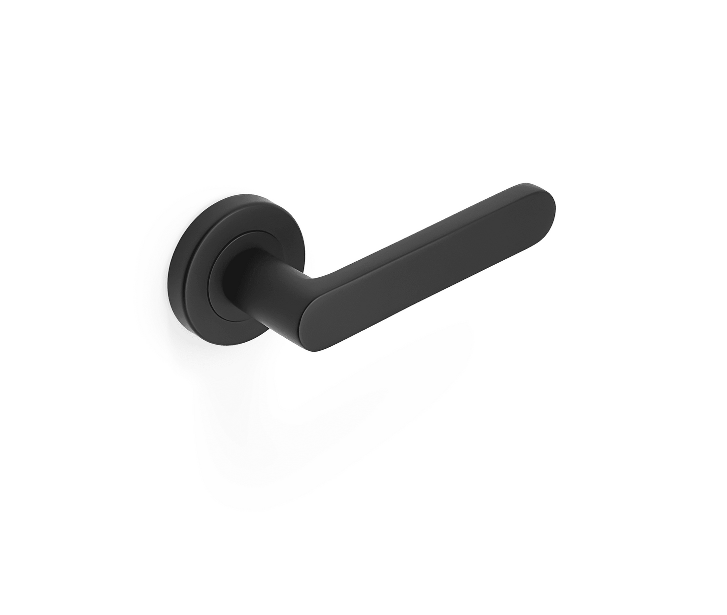 MILES NELSON DOOR HANDLES MILANO RANGE FIGO PASSAGE SET INCLUDES LATCH 55MM ROUND ROSE-SATIN NICKEL,SATIN GRAPHITE & BLACK FINISH