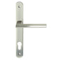 MILES NELSON DOOR HANDLES MILANO RANGE SATIN NICKEL FINISH FORLI ROUND STYLE LONG PLATE E85 EURO KEYHOLE FURNITURE ONLY / NO LATCH