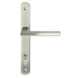 MILES NELSON DOOR HANDLES MILANO RANGE SATIN NICKEL FINISH FORLI ROUND STYLE LONG PLATE SET SUPPLIED WITH 716SS MORTICE LOCK AND KEY / TURN