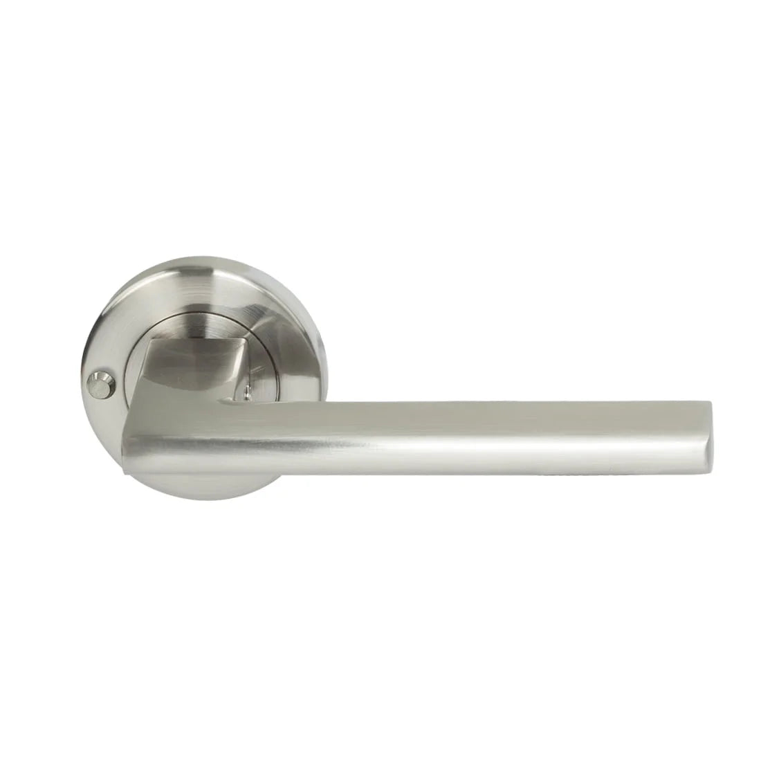 MILES NELSON DOOR HANDLES MILANO RANGE SATIN NICKEL FINISH FORLI PASSAGE SET,SEPARATE PRIVACY SET,DUMMY SET & INTERGRATED PRIVACY INCLUDES LATCH 55MM ROUND ROSE